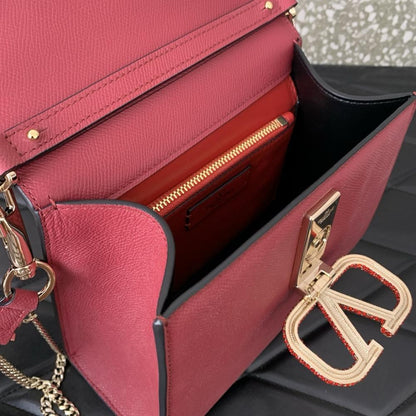 Crystal-Embellished Calfskin Shoulder Bag