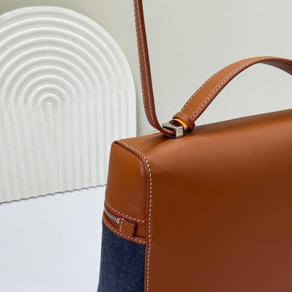 Stylish Refined Blue Denim Shoulder Bag