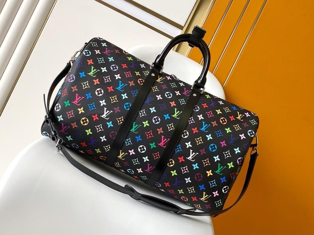 Keepall Monogram Leather Travel Bag