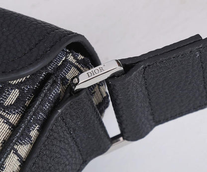 Modern Luxury Black Printed Calfskin Shoulder Bag