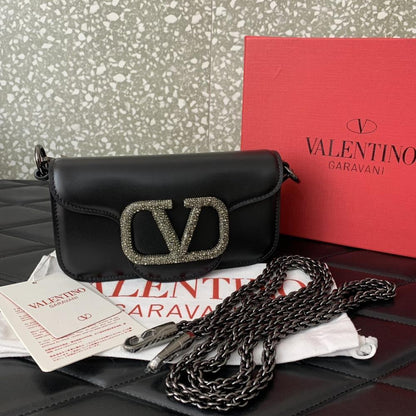 Crystal-Embellished Calfskin Top Handle Bag