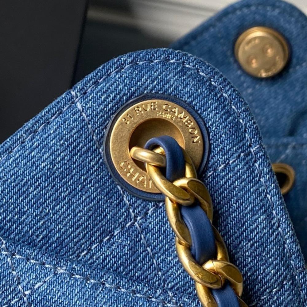 Gold Denim Hobo Bag