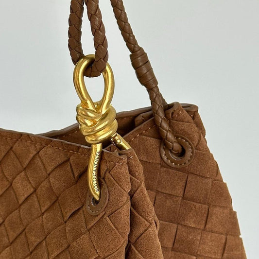 Modern Refined Leather Top Handle Bag
