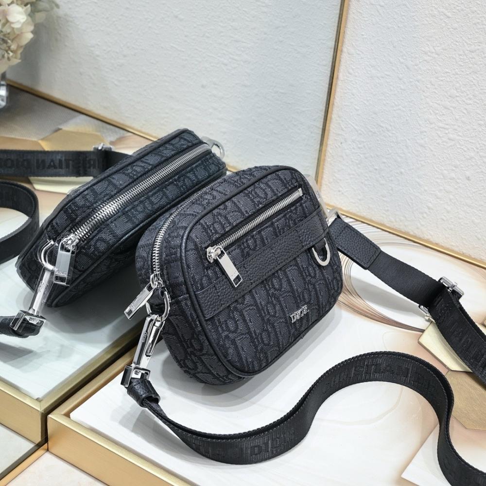 Modern Black Printed Calfskin Shoulder Bag – Limited Edition