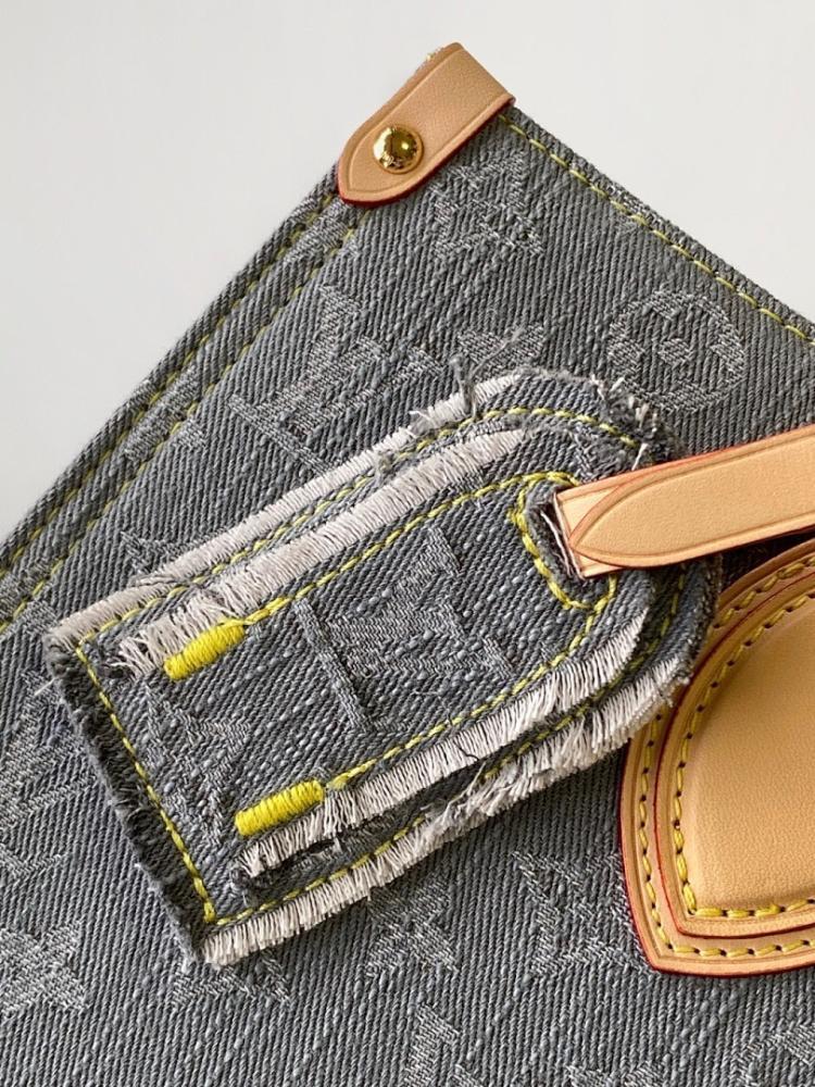 OnTheGo Grey Monogram Denim Shoulder Bag