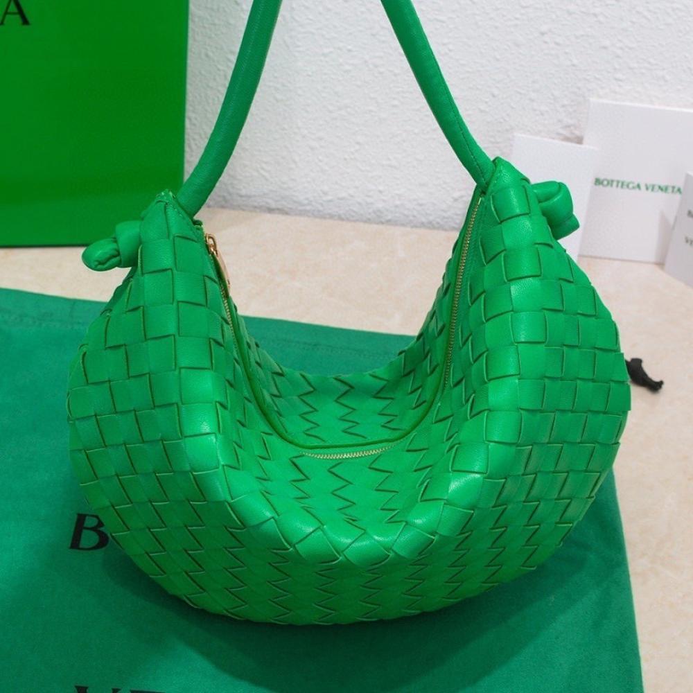Alma Gold Woven Lambskin Shoulder Bag