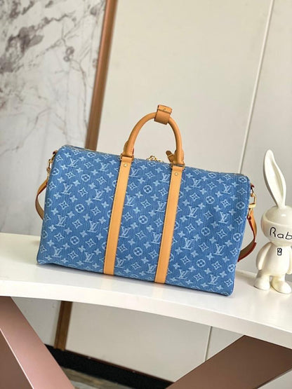 Keepall Woven Leather Travel Bag