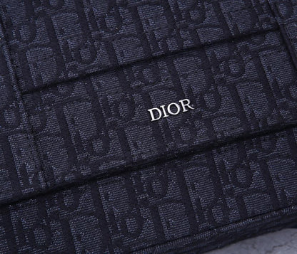 Modern Luxury Black Studded Jacquard Shoulder Bag