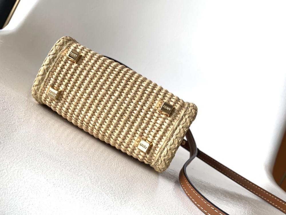Embroidered Straw Top Handle Bag