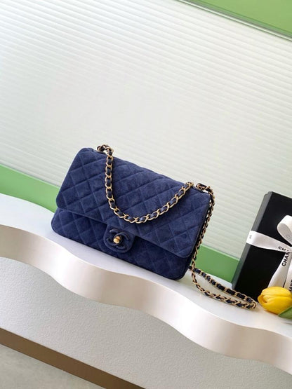 Classic Gold Leather Shoulder Bag
