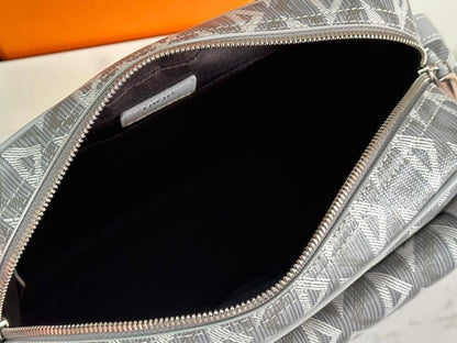 Modern Refined Grey Calfskin Shoulder Bag