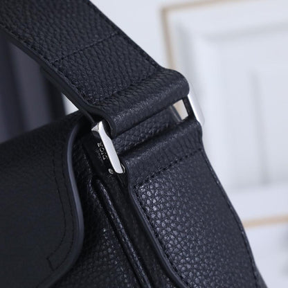 Luxury Black Printed Calfskin Shoulder Bag – Special Edition