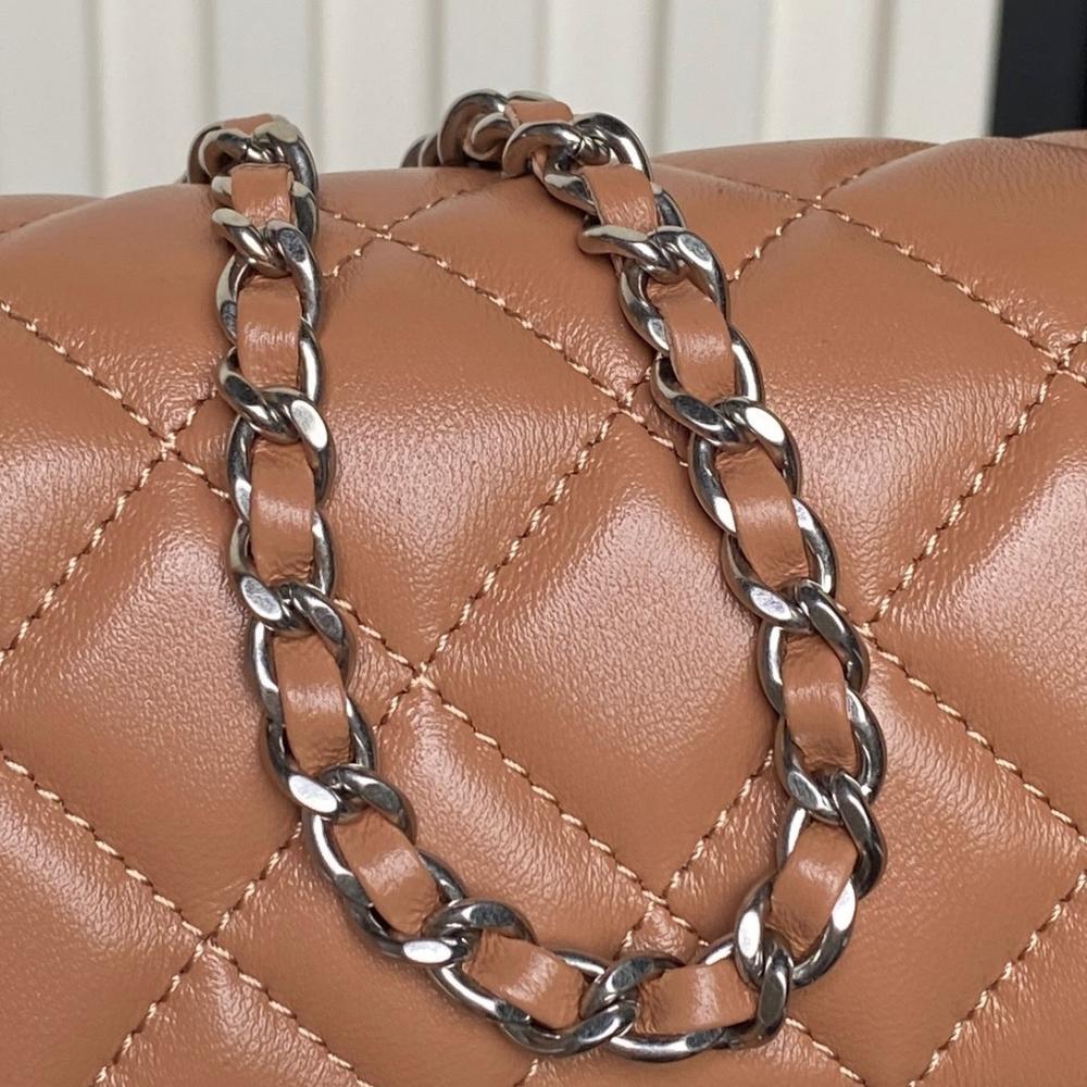Gold Leather Top Handle Bag