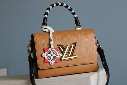 Twist Woven Leather Shoulder Bag