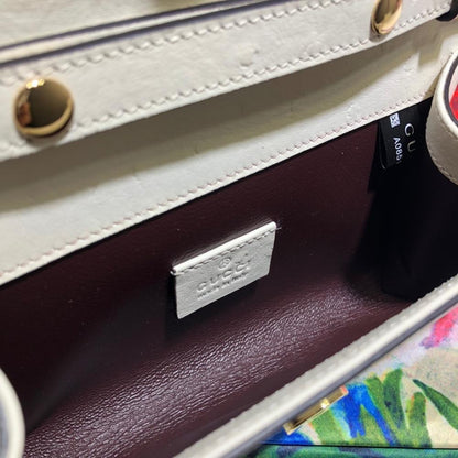 White Leather Top Handle Bag