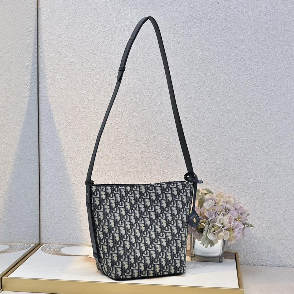 Modern Blue Printed Calfskin Bucket Bag – Special Edition