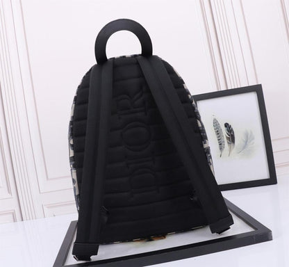 Modern Premium Black Quilted Leather Backpack