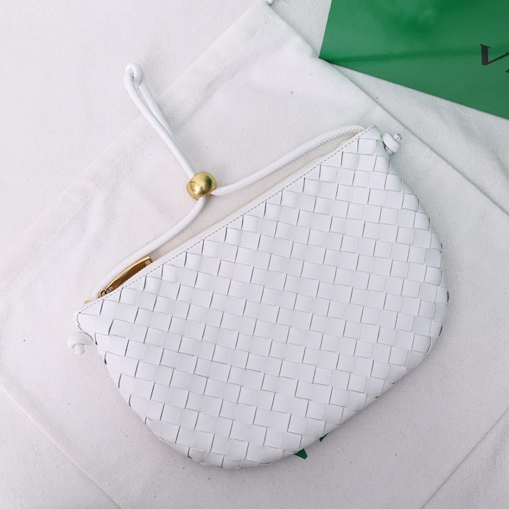 Alma Gold Woven Lambskin Shoulder Bag