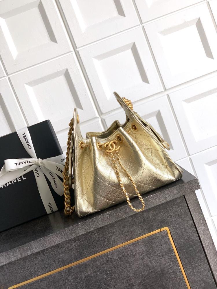 Gold Leather Hobo Bag