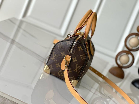Modern Black Monogram Leather Crossbody Bag