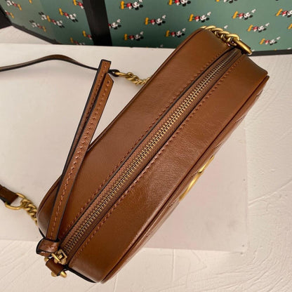 Alma Brown Quilted Leather Top Handle Bag
