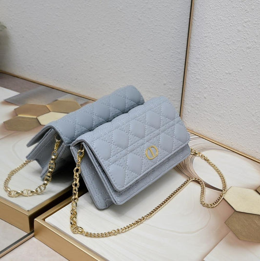 Luxury Refined White Embroidered Calfskin Shoulder Bag