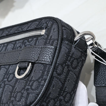 Modern Black Printed Calfskin Shoulder Bag – Limited Edition