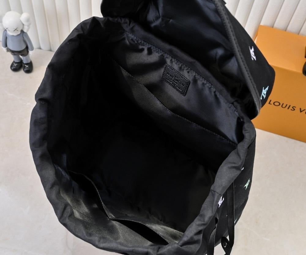Elegant Refined Embroidered Denim Backpack