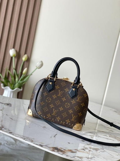 Alma Monogram Leather Shoulder Bag