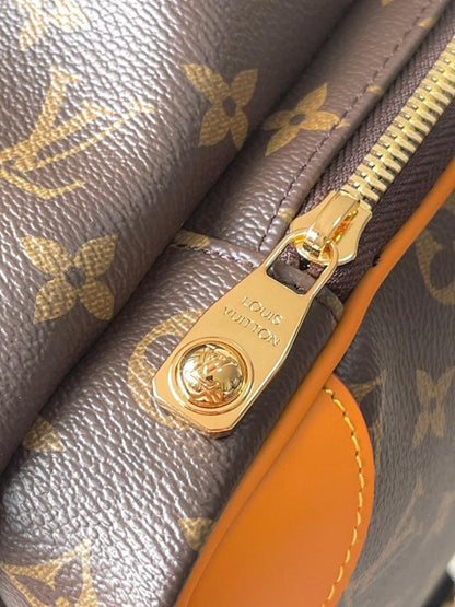 Elegant Refined Monogram Leather Top Handle Bag
