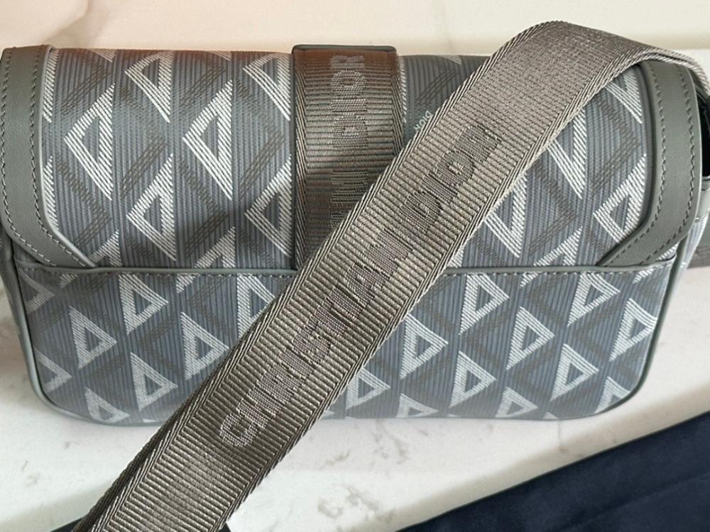 Italian-Inspired Luxury Grey Calfskin Shoulder Bag