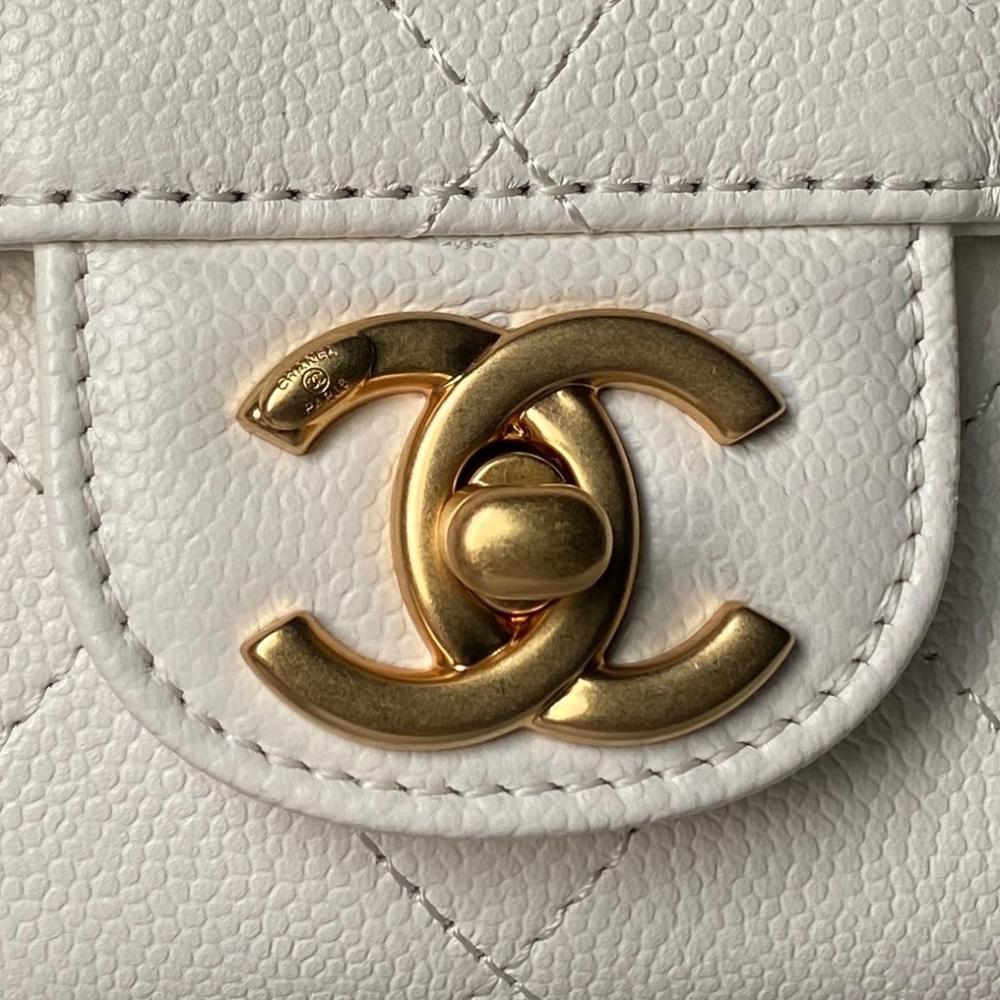 Classic Gold Calfskin Top Handle Bag