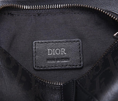 Elegant Refined Black Printed Leather Shoulder Bag