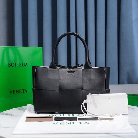 Modern Woven Lambskin Top Handle Bag