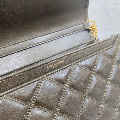 Alma Gold Quilted Leather Shoulder Bag