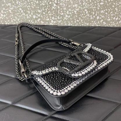 Crystal-Embellished Crossbody Bag