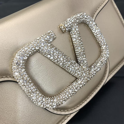 Crystal-Embellished Calfskin Wallet