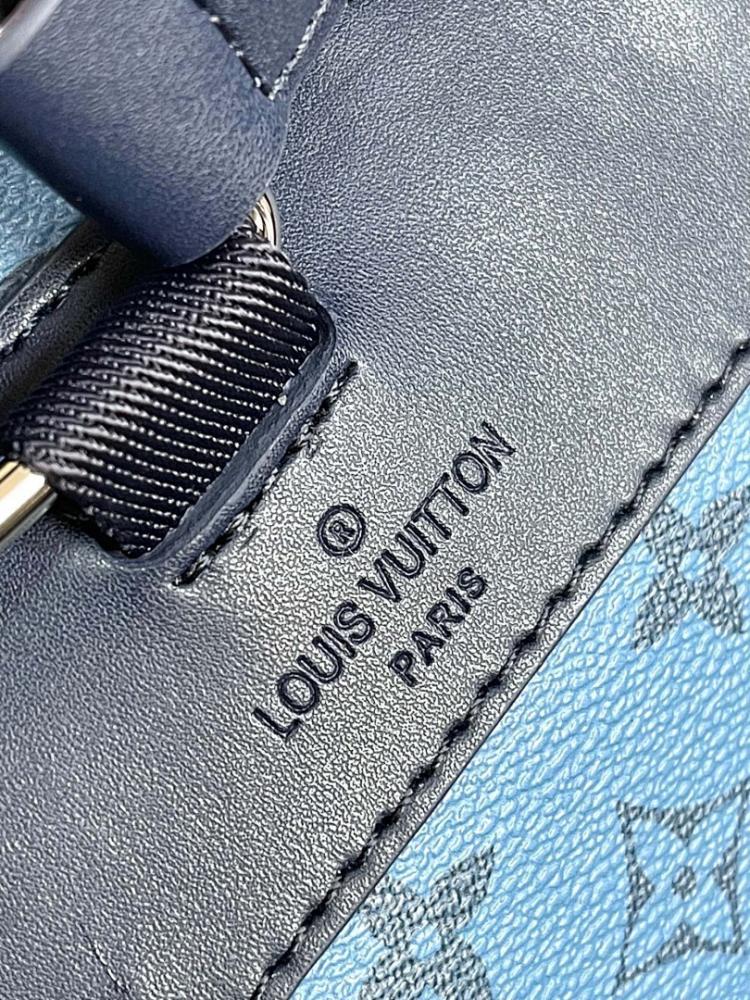 Arco Blue Monogram Leather Shoulder Bag