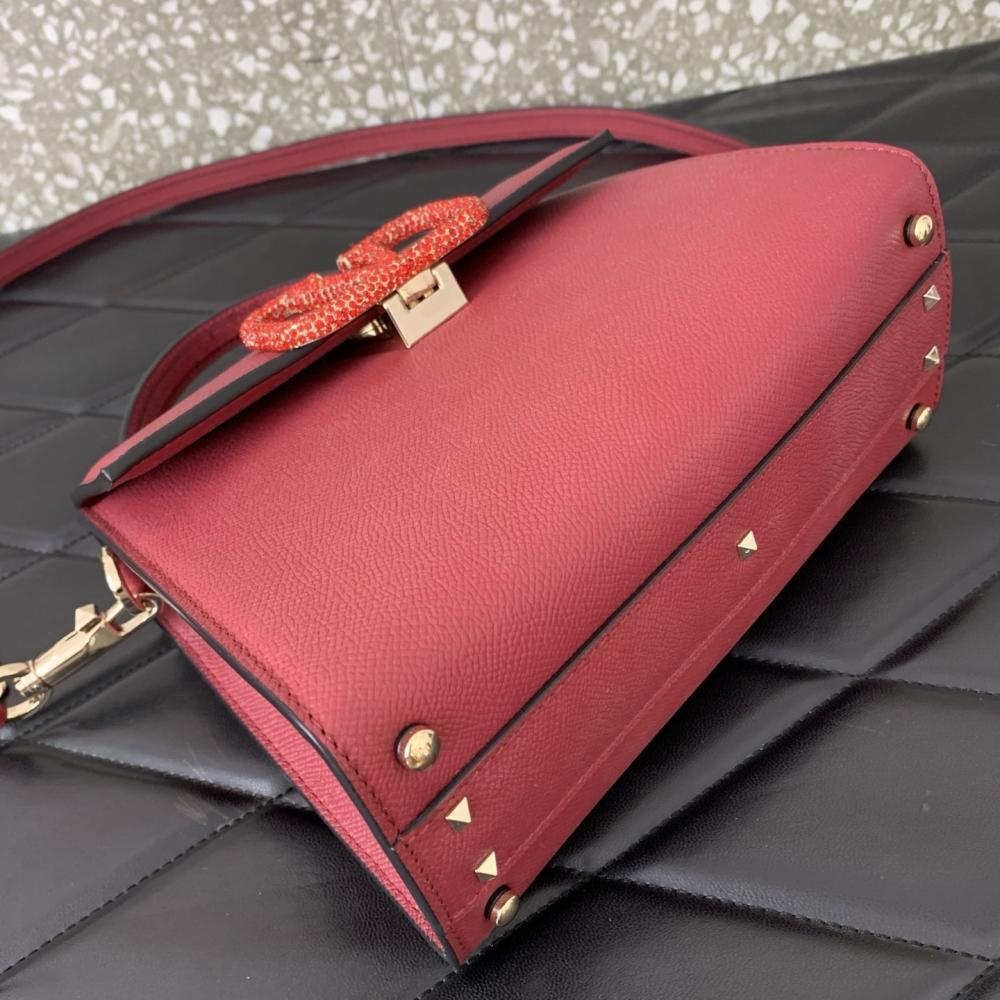 Crystal-Embellished Calfskin Shoulder Bag