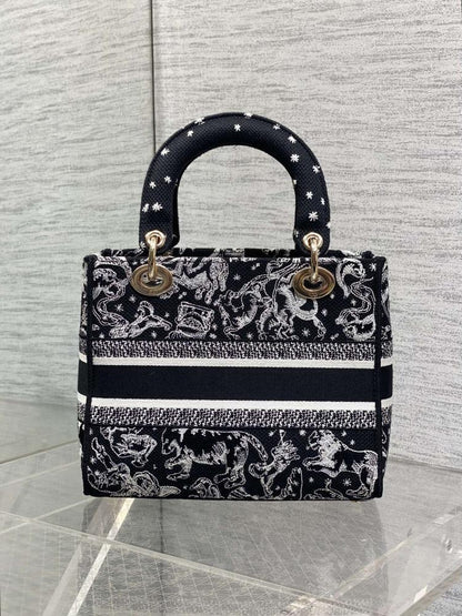 Embroidered Top Handle Bag
