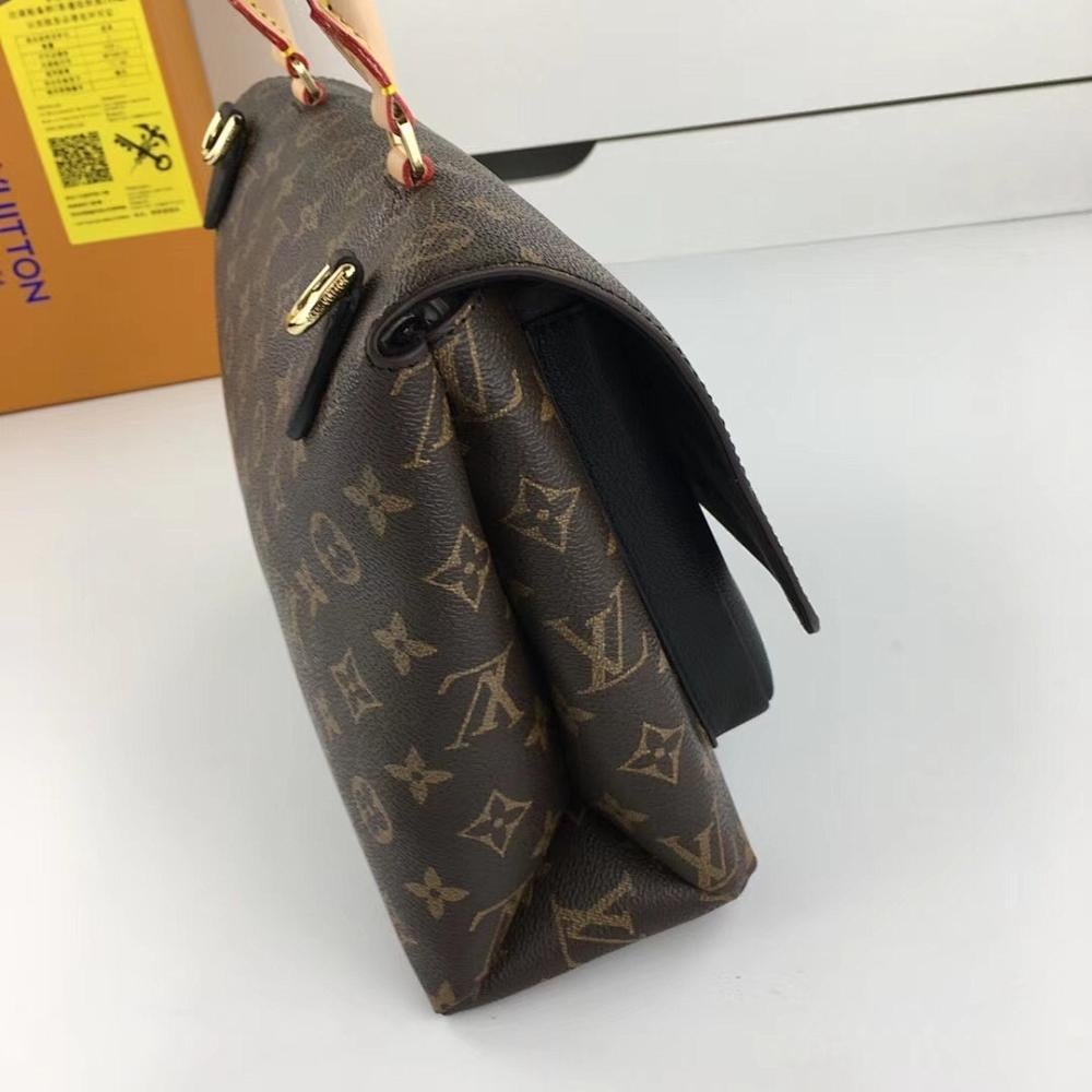 Classic Elegant Monogram Leather Messenger Bag