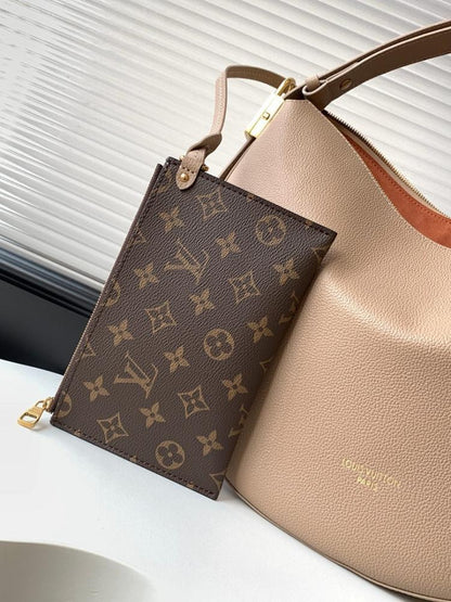 Modern Italian-Inspired Monogram Leather Top Handle Bag