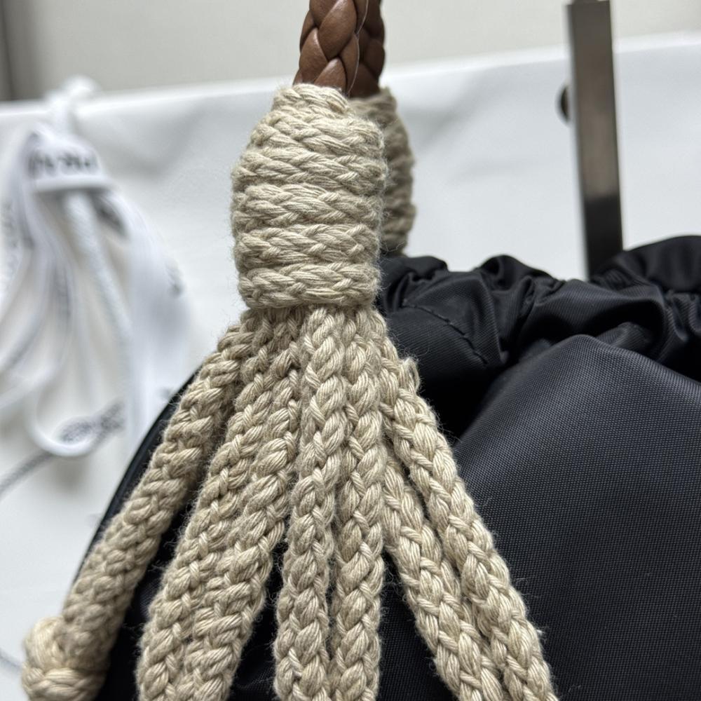 Woven Leather Top Handle Bag