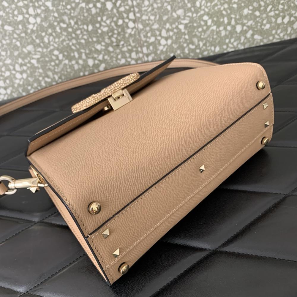 Crystal-Embellished Calfskin Shoulder Bag