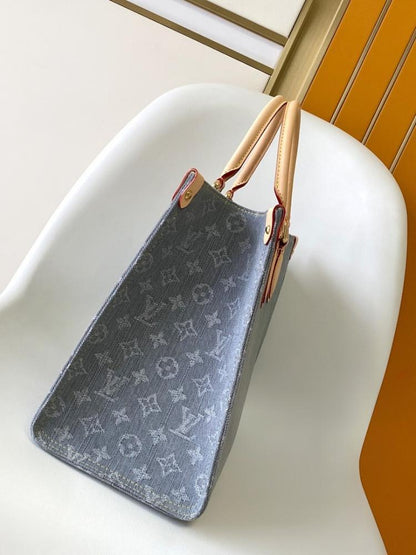 OnTheGo Grey Monogram Denim Shoulder Bag
