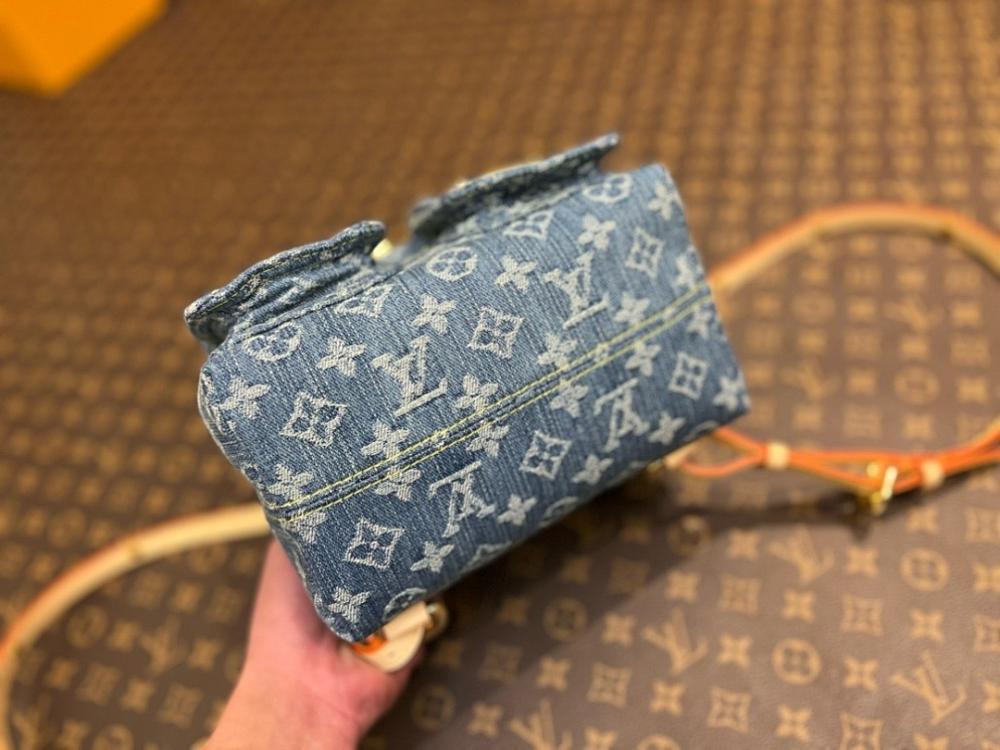 Modern Refined Embroidered Denim Backpack
