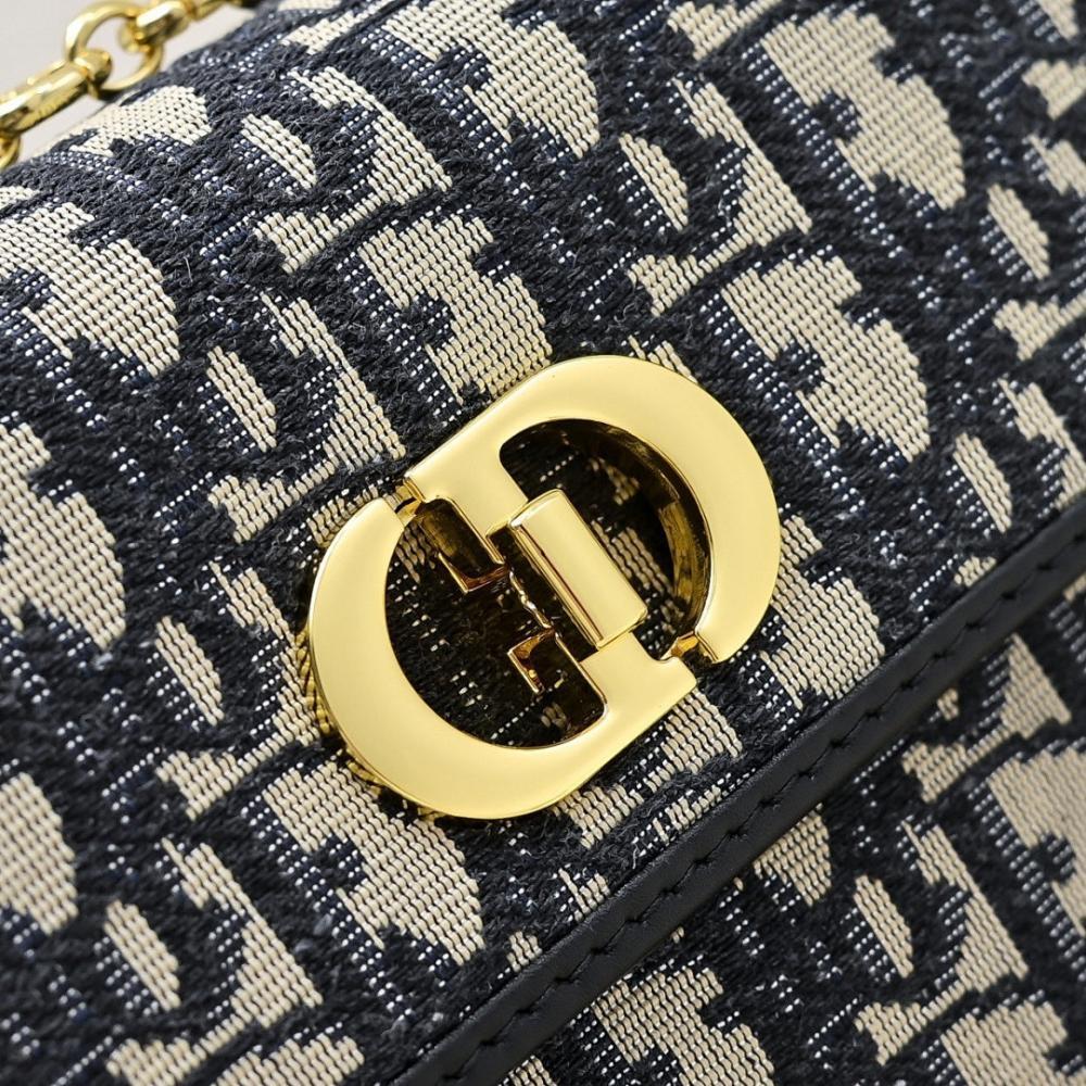 Luxury Premium Blue Embroidered Leather Crossbody Bag
