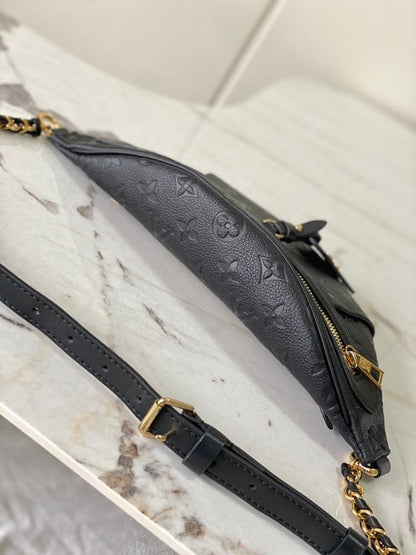 Modern Elegant Gold Monogram Leather Shoulder Bag