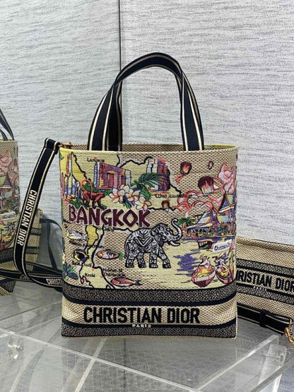 Embroidered Top Handle Bag