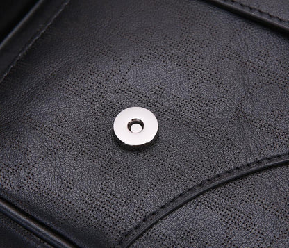 Elegant Refined Black Printed Leather Shoulder Bag